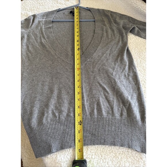 Gap Cashmere/Cotton Sweater V Neck Women M Gray Preppy Comfy - Picture 10 of 12
